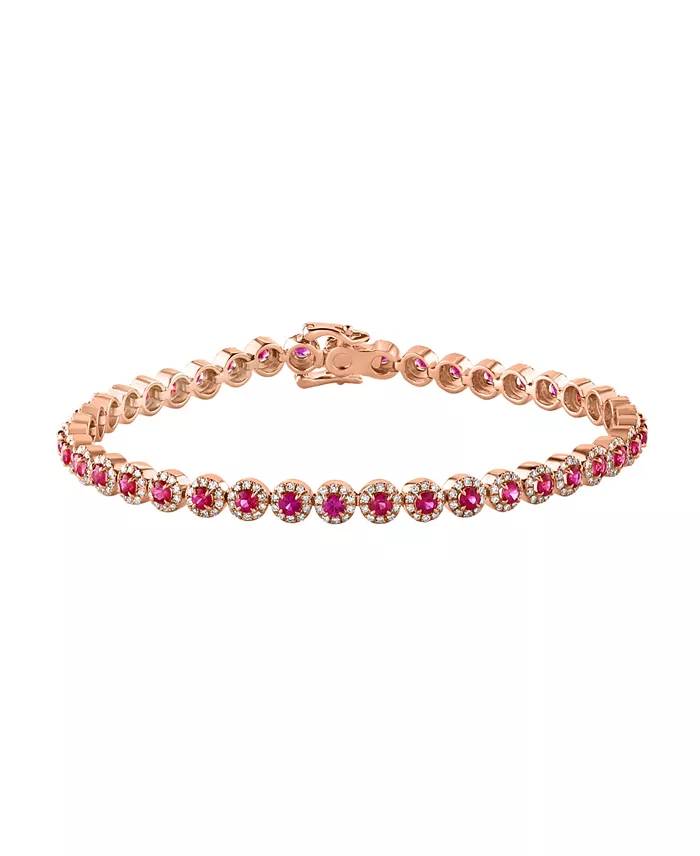 Ruby (2.67 ct. t.w.) and Diamond (1-1/5 ct. t.w.) Bracelet in 14k Rose Gold